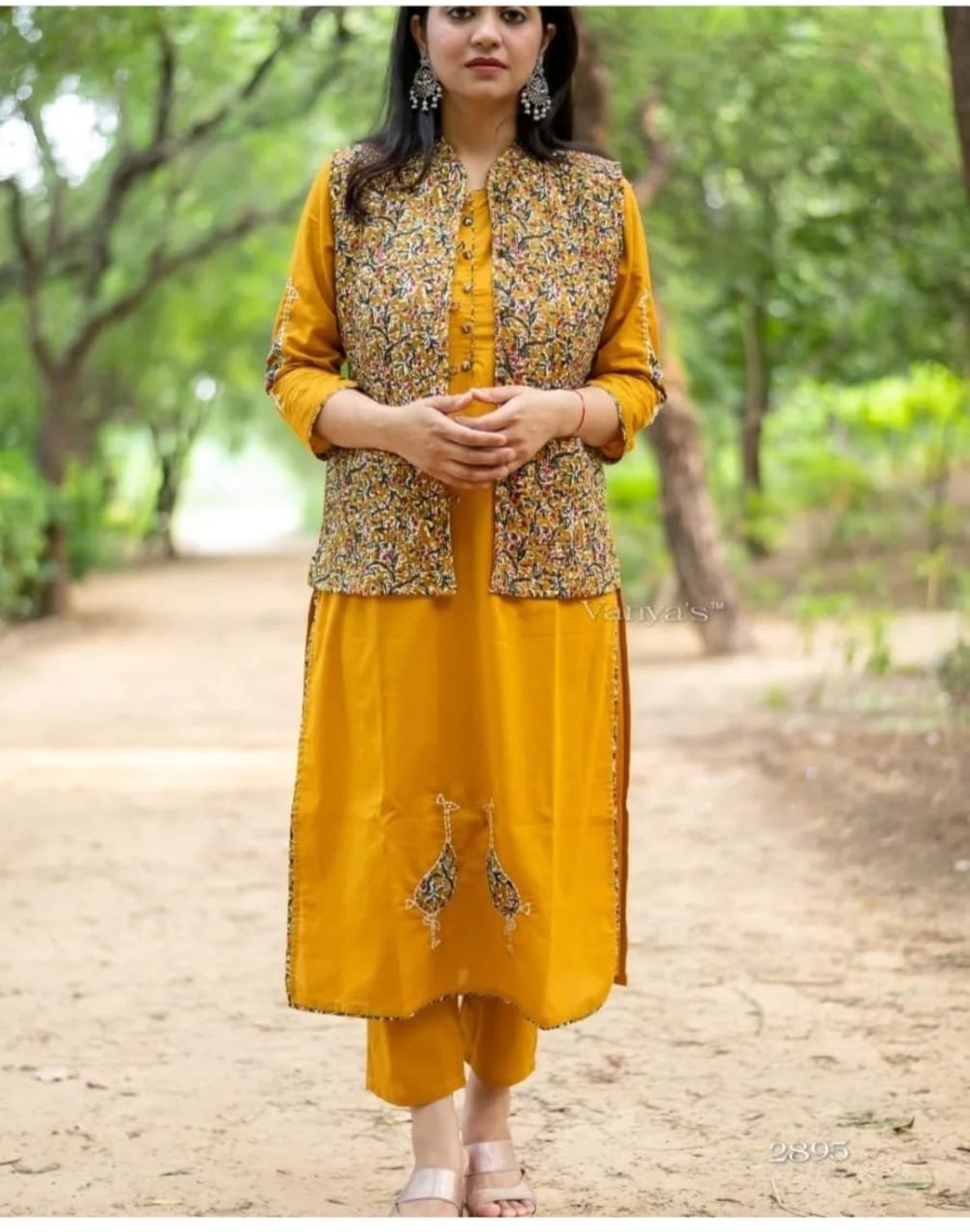 Heavy Cotton Kurti Pant Jacket Set